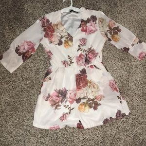 Floral white romper